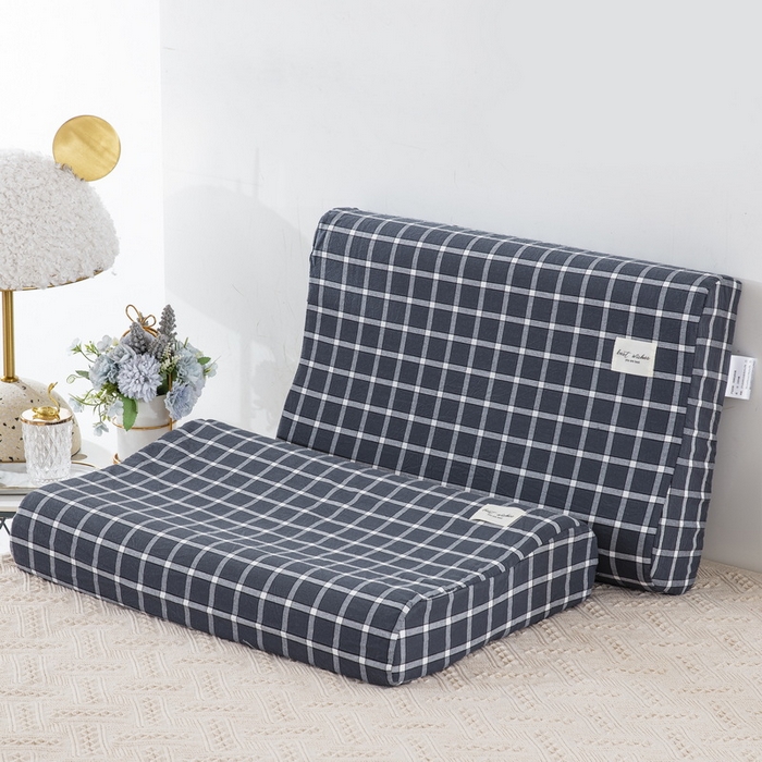 91家纺网 家纺一手货源 找家纺 大黄蜂家居家纺 2025新款全棉水洗棉乳胶枕头枕芯枕套 青春旋律灰