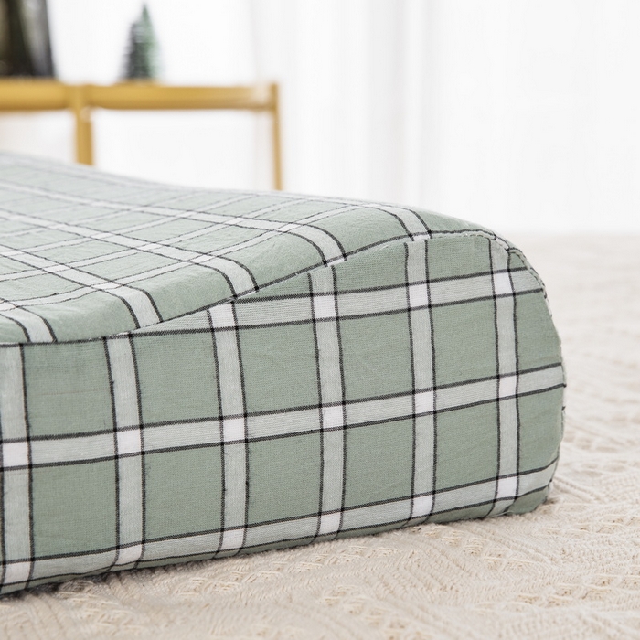 91家纺网 家纺一手货源 找家纺 大黄蜂家居家纺 2025新款全棉水洗棉乳胶枕头枕芯枕套 青春旋律绿