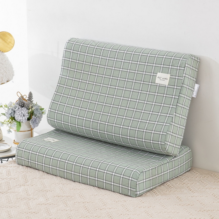 91家纺网 家纺一手货源 找家纺 大黄蜂家居家纺 2025新款全棉水洗棉乳胶枕头枕芯枕套 青春旋律绿