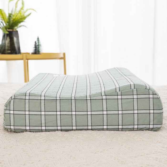 91家纺网 家纺一手货源 找家纺 大黄蜂家居家纺 2025新款全棉水洗棉乳胶枕头枕芯枕套 青春旋律绿