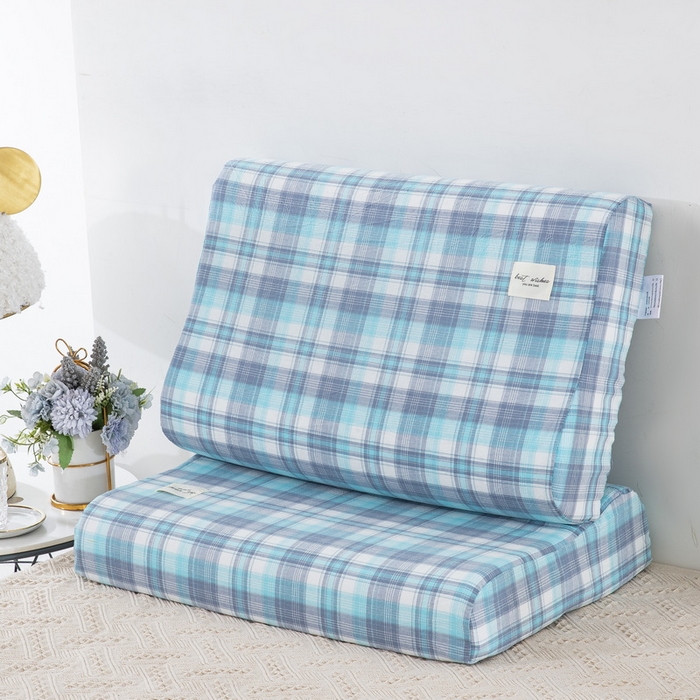 91家纺网 家纺一手货源 找家纺 大黄蜂家居家纺 2025新款全棉水洗棉乳胶枕头枕芯枕套 舞动青春蓝