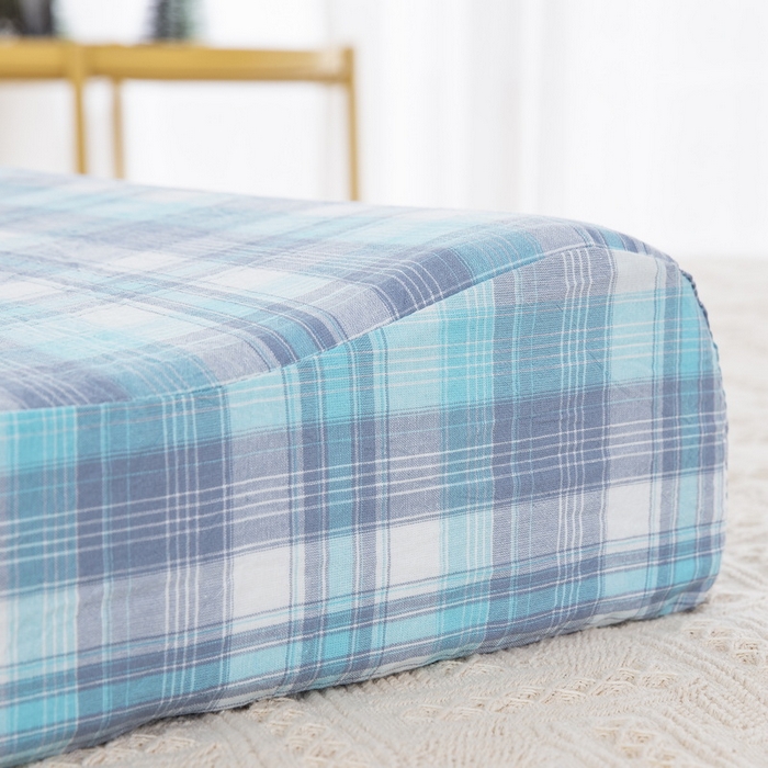 91家纺网 家纺一手货源 找家纺 大黄蜂家居家纺 2025新款全棉水洗棉乳胶枕头枕芯枕套 舞动青春蓝