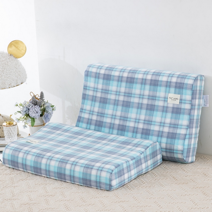 91家纺网 家纺一手货源 找家纺 大黄蜂家居家纺 2025新款全棉水洗棉乳胶枕头枕芯枕套 舞动青春蓝