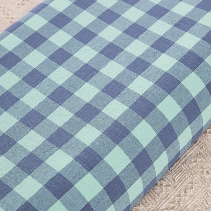 91家纺网 家纺一手货源 找家纺 大黄蜂家居家纺 2025新款全棉水洗棉乳胶枕头枕芯枕套 小方格蓝