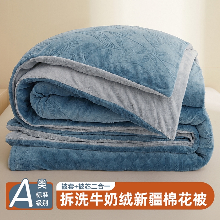91家纺网 家纺一手货源 找家纺 （总）熙宴家纺 2025新款可拆洗提花牛奶绒新疆棉花被 被子被芯
