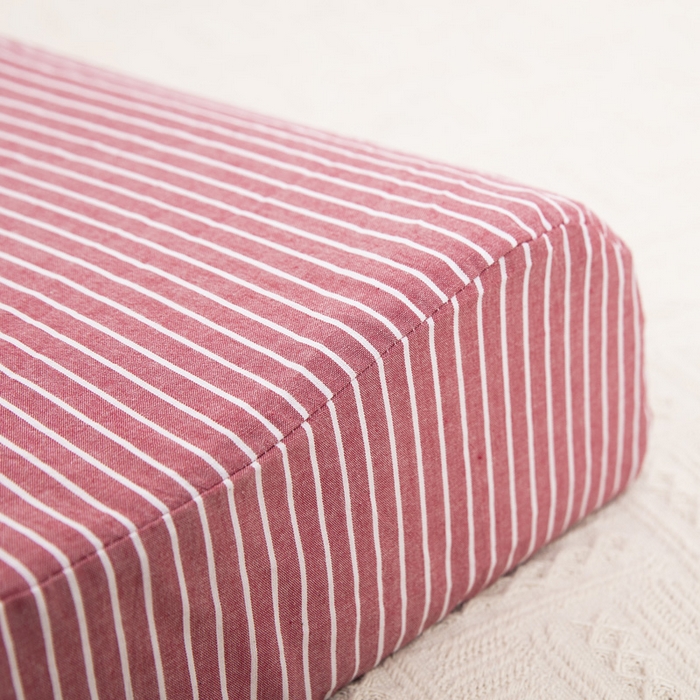 91家纺网 家纺一手货源 找家纺 大黄蜂家居家纺 2025新款全棉水洗棉乳胶枕套 红细条