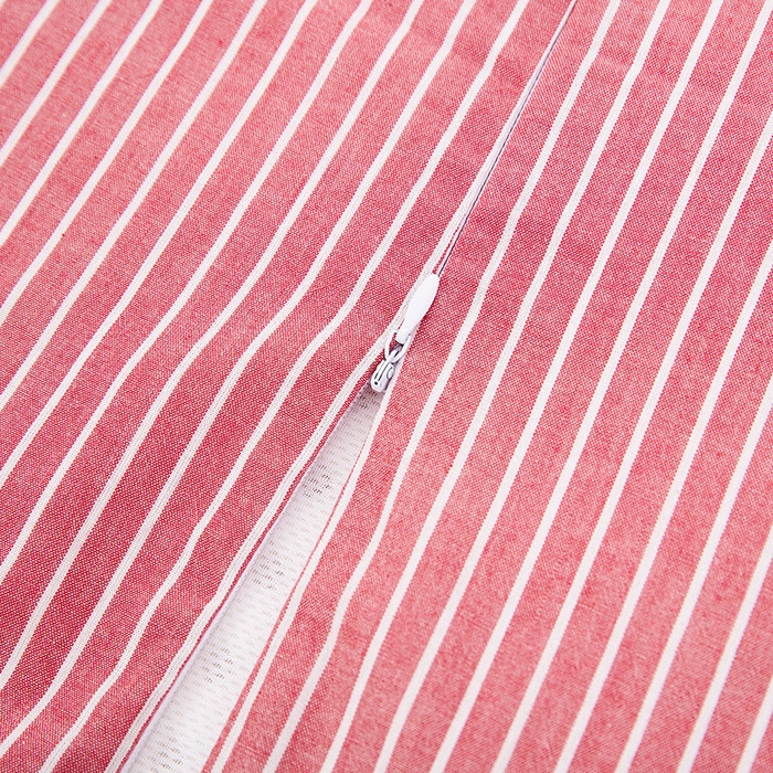 91家纺网 家纺一手货源 找家纺 大黄蜂家居家纺 2025新款全棉水洗棉乳胶枕套 红细条