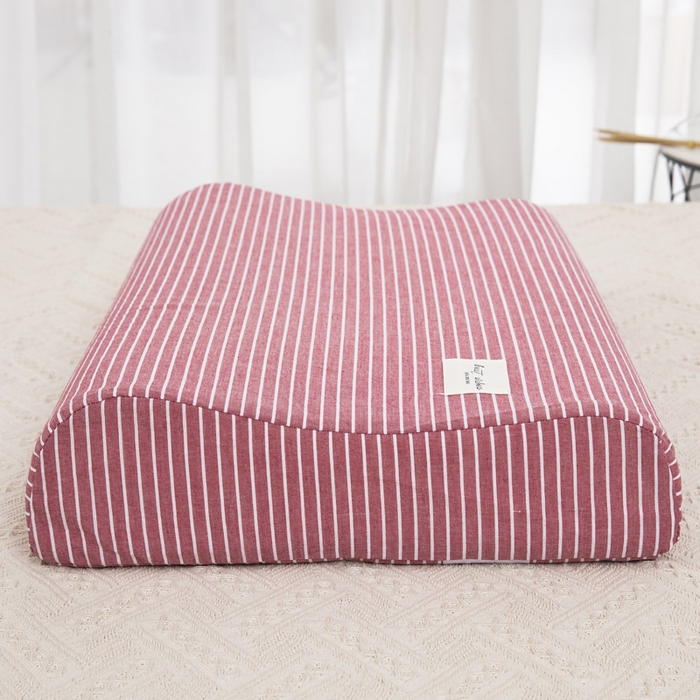 91家纺网 家纺一手货源 找家纺 大黄蜂家居家纺 2025新款全棉水洗棉乳胶枕套 红细条