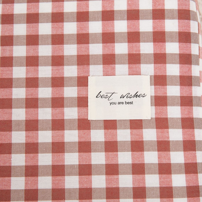 91家纺网 家纺一手货源 找家纺 大黄蜂家居家纺 2025新款全棉水洗棉乳胶枕套 橘红小格