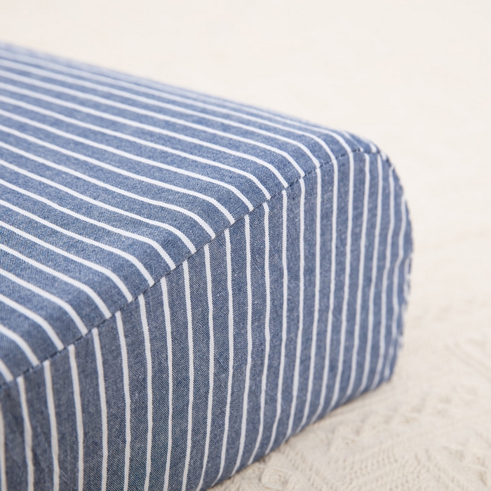 91家纺网 家纺一手货源 找家纺 大黄蜂家居家纺 2025新款全棉水洗棉乳胶枕套 蓝细条