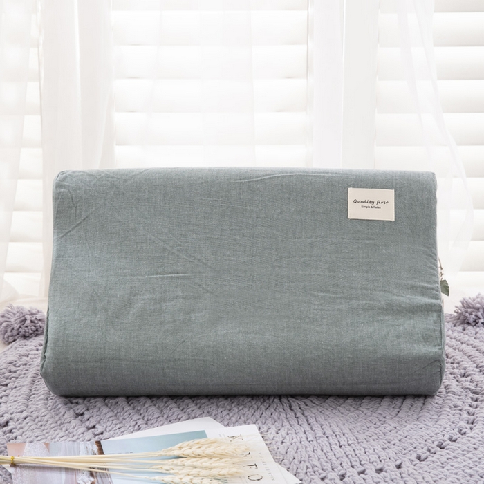 91家纺网 家纺一手货源 找家纺 大黄蜂家居家纺 2025新款全棉水洗棉乳胶枕套 墨子绿