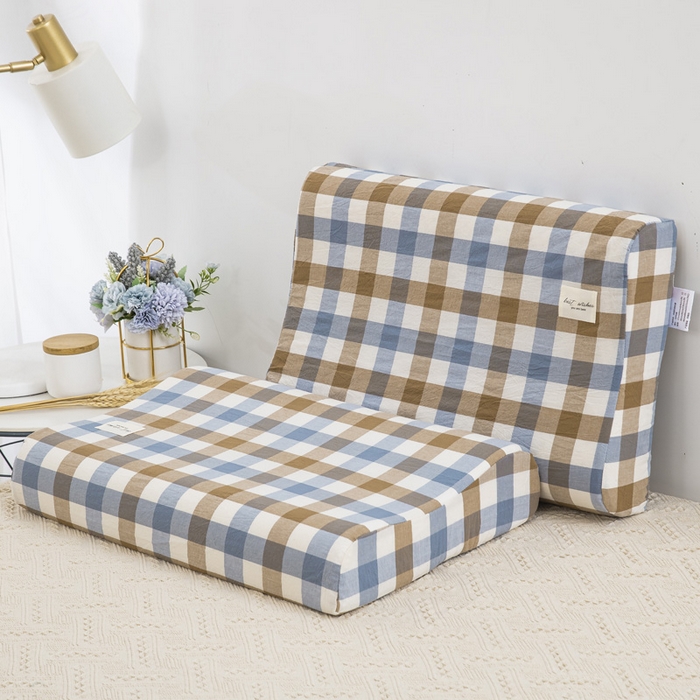 大黄蜂家居家纺 2025新款全棉水洗棉乳胶枕套 七彩格