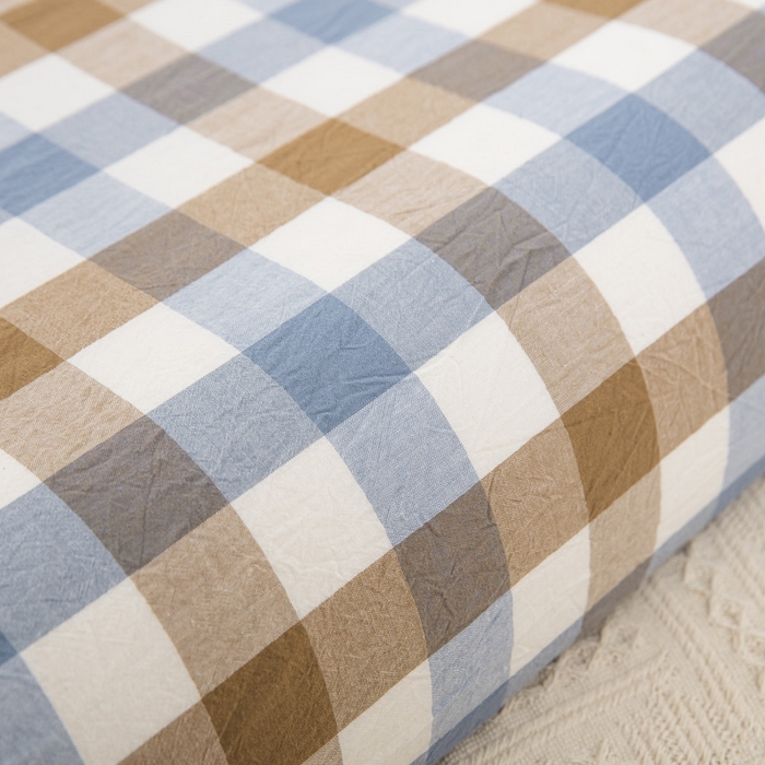 91家纺网 家纺一手货源 找家纺 大黄蜂家居家纺 2025新款全棉水洗棉乳胶枕套 七彩格