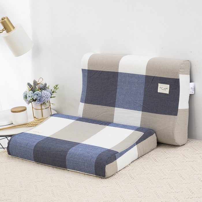 大黄蜂家居家纺 2025新款全棉水洗棉乳胶枕套 浅咖蓝