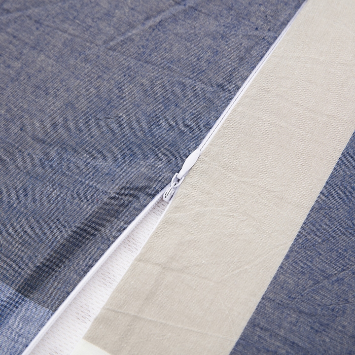 91家纺网 家纺一手货源 找家纺 大黄蜂家居家纺 2025新款全棉水洗棉乳胶枕套 浅咖蓝