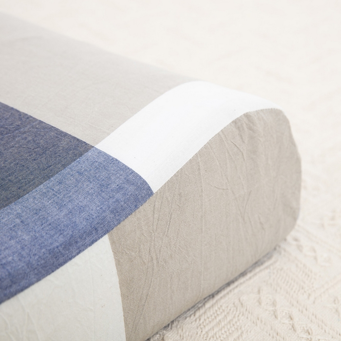 91家纺网 家纺一手货源 找家纺 大黄蜂家居家纺 2025新款全棉水洗棉乳胶枕套 浅咖蓝