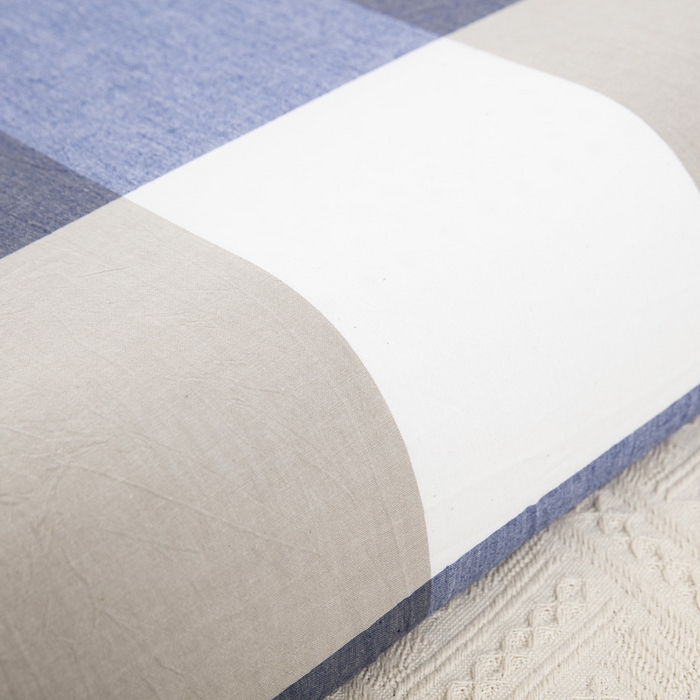 91家纺网 家纺一手货源 找家纺 大黄蜂家居家纺 2025新款全棉水洗棉乳胶枕套 浅咖蓝