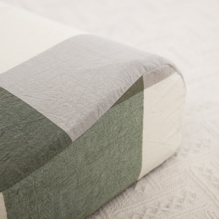 91家纺网 家纺一手货源 找家纺 大黄蜂家居家纺 2025新款全棉水洗棉乳胶枕套 浅咖绿