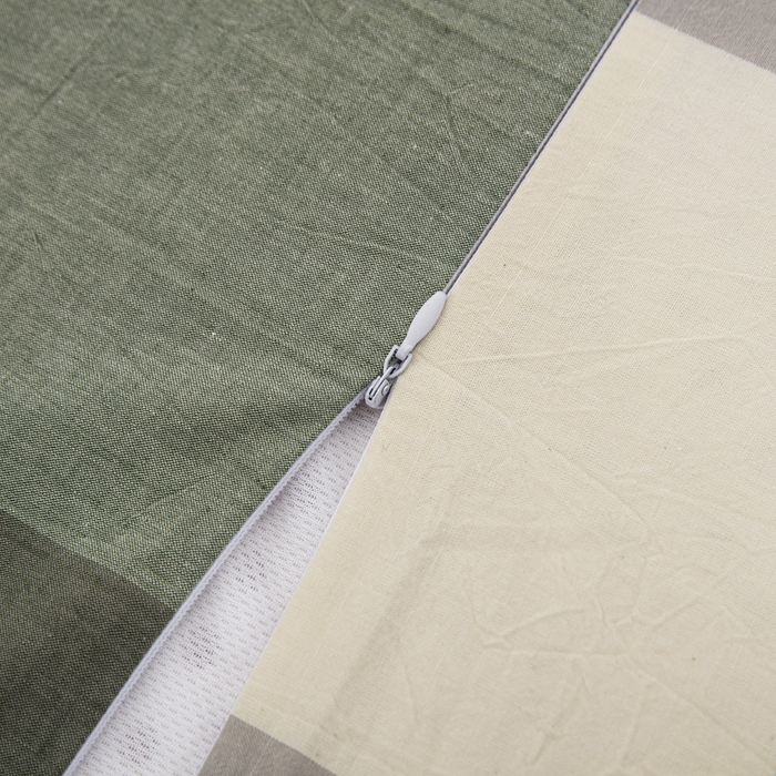 91家纺网 家纺一手货源 找家纺 大黄蜂家居家纺 2025新款全棉水洗棉乳胶枕套 浅咖绿