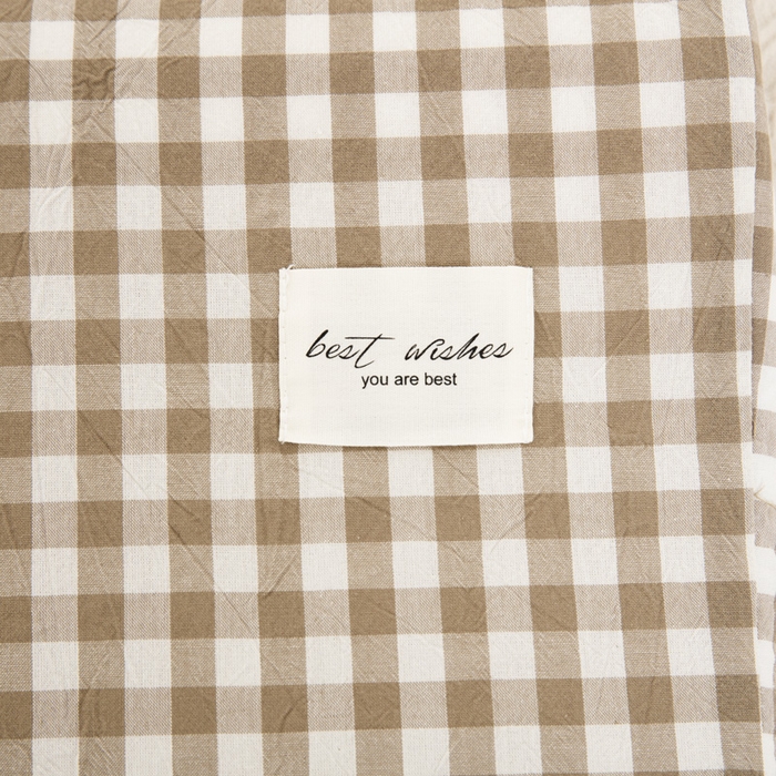 91家纺网 家纺一手货源 找家纺 大黄蜂家居家纺 2025新款全棉水洗棉乳胶枕套 浅咖小格