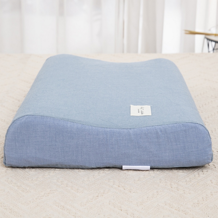 91家纺网 家纺一手货源 找家纺 大黄蜂家居家纺 2025新款全棉水洗棉乳胶枕套 清雅蓝