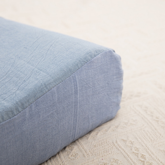 91家纺网 家纺一手货源 找家纺 大黄蜂家居家纺 2025新款全棉水洗棉乳胶枕套 清雅蓝