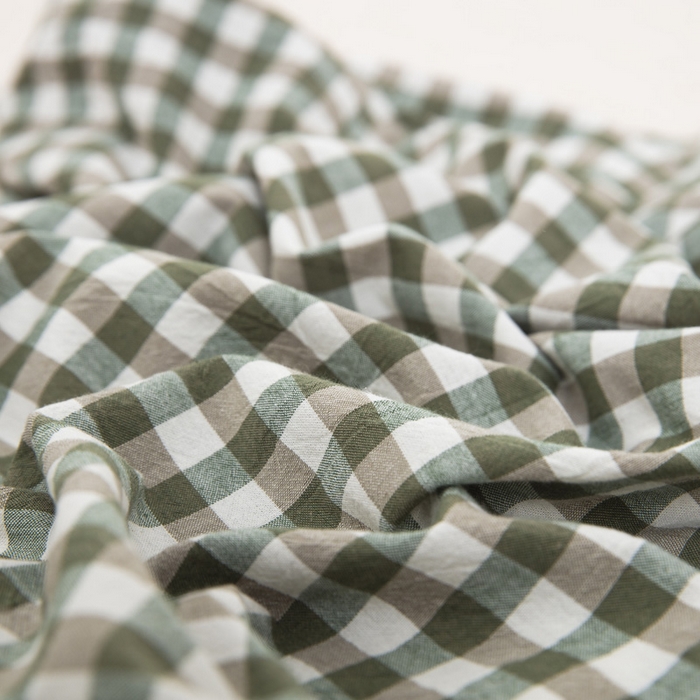 91家纺网 家纺一手货源 找家纺 大黄蜂家居家纺 2025新款全棉水洗棉乳胶枕套 水绿小格