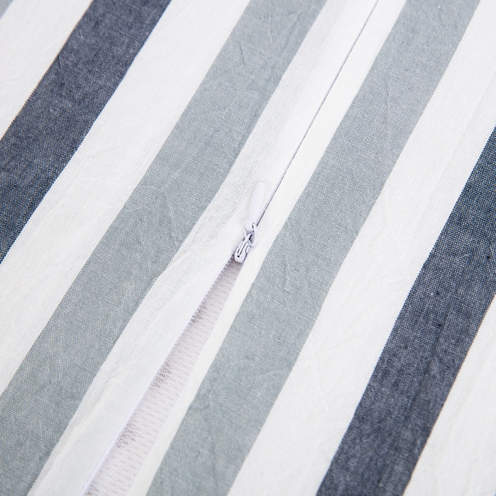 91家纺网 家纺一手货源 找家纺 大黄蜂家居家纺 2025新款全棉水洗棉乳胶枕套 条纹蓝