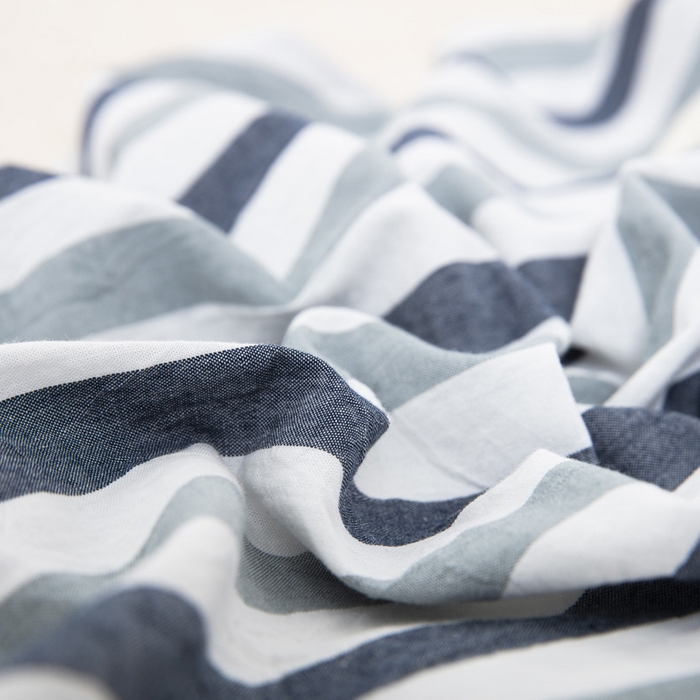 91家纺网 家纺一手货源 找家纺 大黄蜂家居家纺 2025新款全棉水洗棉乳胶枕套 条纹蓝