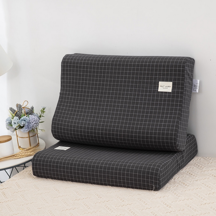 91家纺网 家纺一手货源 找家纺 大黄蜂家居家纺 2025新款全棉水洗棉乳胶枕套 小灰格