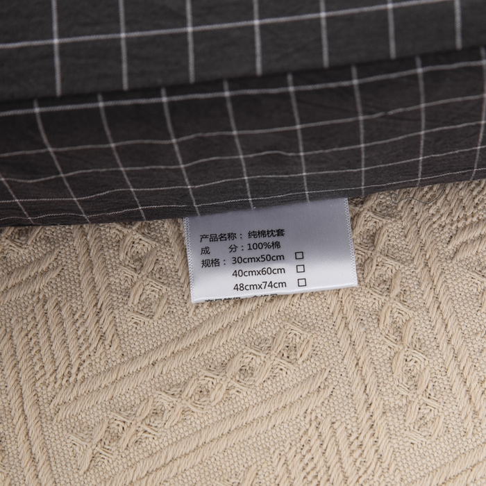 91家纺网 家纺一手货源 找家纺 大黄蜂家居家纺 2025新款全棉水洗棉乳胶枕套 小灰格