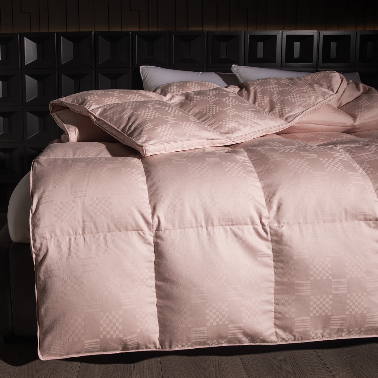 91家纺网 家纺一手货源 找家纺 （总）静若居羽绒被壳 2025新款双层全棉提花羽绒被壳华夫格