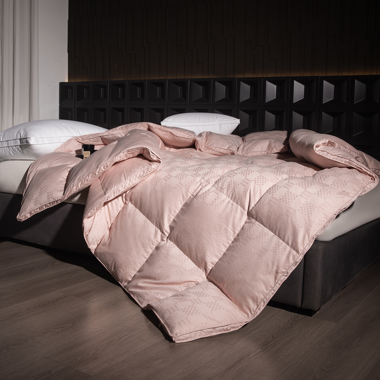 91家纺网 家纺一手货源 找家纺 （总）静若居羽绒被壳 2025新款双层全棉提花羽绒被壳华夫格