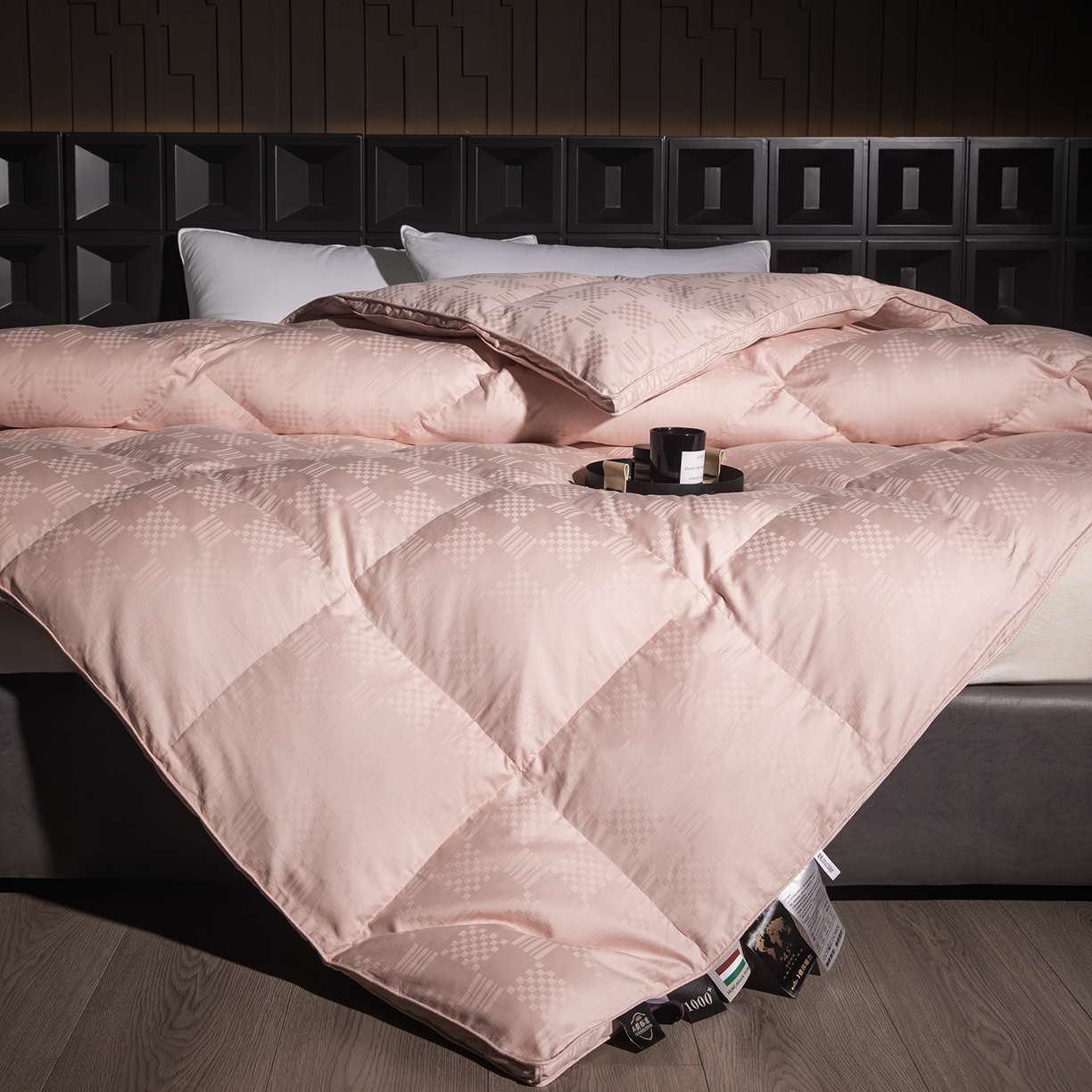 91家纺网 家纺一手货源 找家纺 （总）静若居羽绒被壳 2025新款双层全棉提花羽绒被壳华夫格