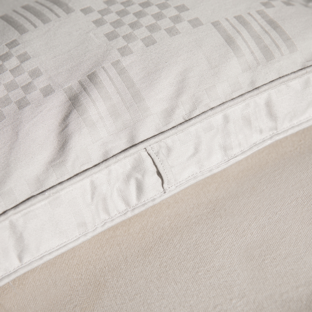 91家纺网 家纺一手货源 找家纺 静若居羽绒被壳 2025新款双层全棉提花羽绒被壳华夫格 华夫格灰