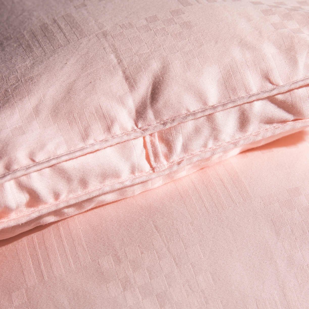 91家纺网 家纺一手货源 找家纺 静若居羽绒被壳 2025新款双层全棉提花羽绒被壳华夫格 华夫格粉玉