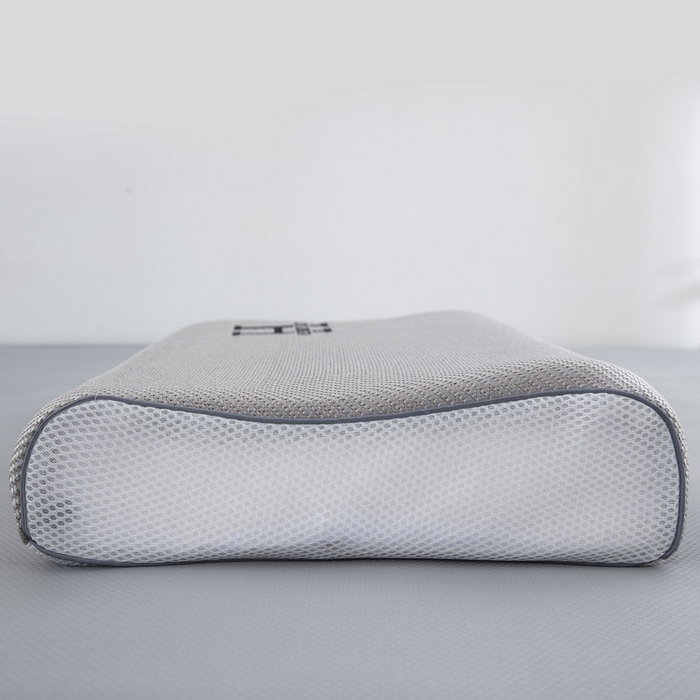 91家纺网 家纺一手货源 找家纺 大黄蜂家居家纺 2025新款艾草冰滕乳胶枕套含芯 H款灰