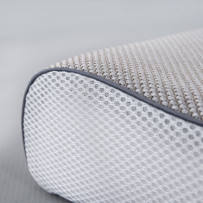 91家纺网 家纺一手货源 找家纺 大黄蜂家居家纺 2025新款艾草冰滕乳胶枕套含芯 H款灰