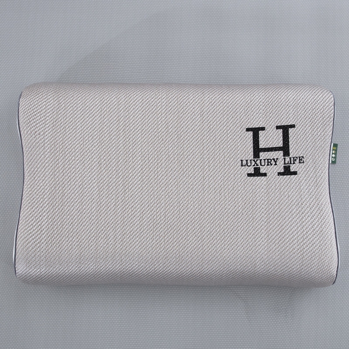 91家纺网 家纺一手货源 找家纺 大黄蜂家居家纺 2025新款艾草冰滕乳胶枕套含芯 H款灰