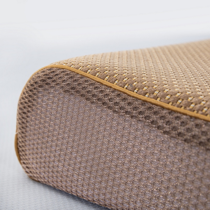 91家纺网 家纺一手货源 找家纺 大黄蜂家居家纺 2025新款艾草冰滕乳胶枕套含芯 净面浅黄