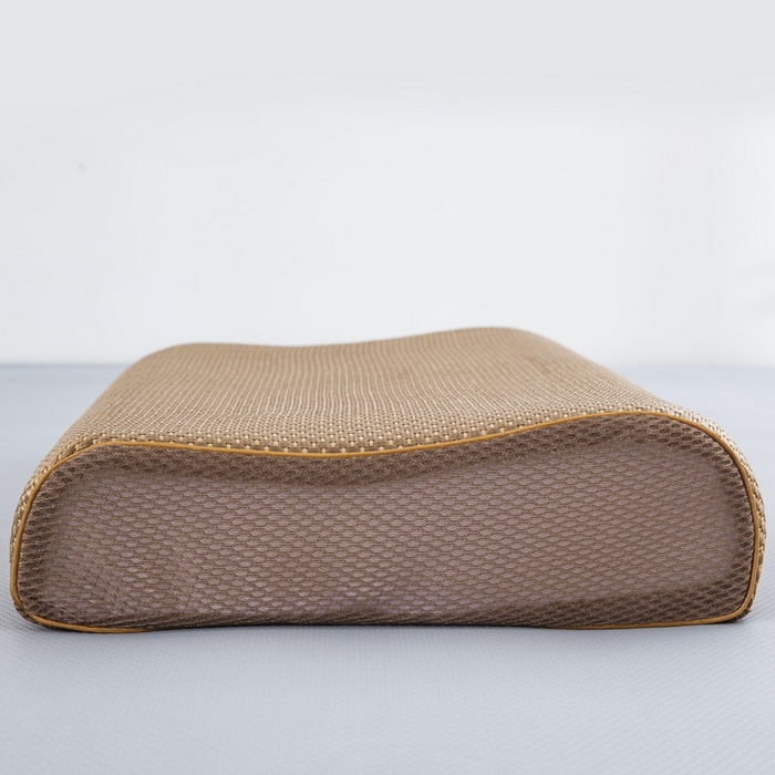 91家纺网 家纺一手货源 找家纺 大黄蜂家居家纺 2025新款艾草冰滕乳胶枕套含芯 净面浅黄