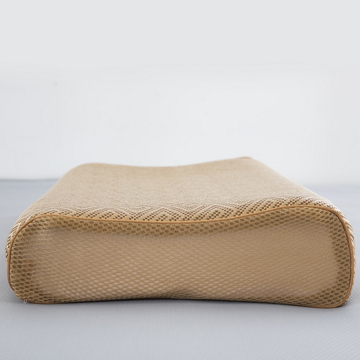 91家纺网 家纺一手货源 找家纺 大黄蜂家居家纺 2025新款艾草冰滕乳胶枕套含芯 净面如意格