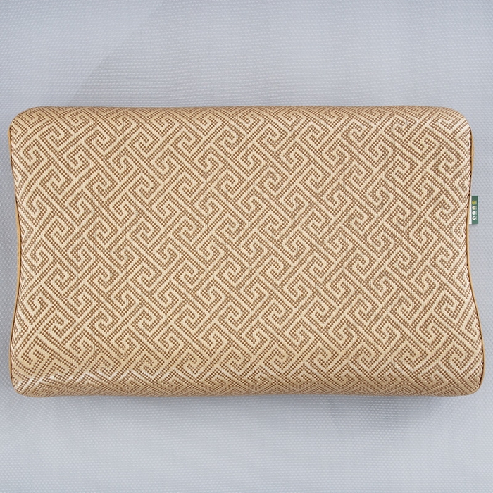 91家纺网 家纺一手货源 找家纺 大黄蜂家居家纺 2025新款艾草冰滕乳胶枕套含芯 净面如意格