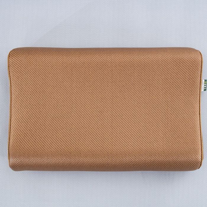 91家纺网 家纺一手货源 找家纺 大黄蜂家居家纺 2025新款艾草冰滕乳胶枕套含芯 净面深黄