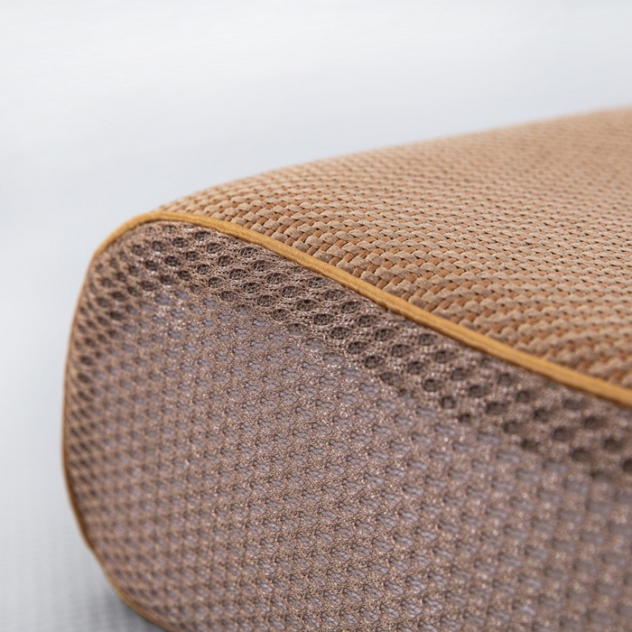 91家纺网 家纺一手货源 找家纺 大黄蜂家居家纺 2025新款艾草冰滕乳胶枕套含芯 净面深黄