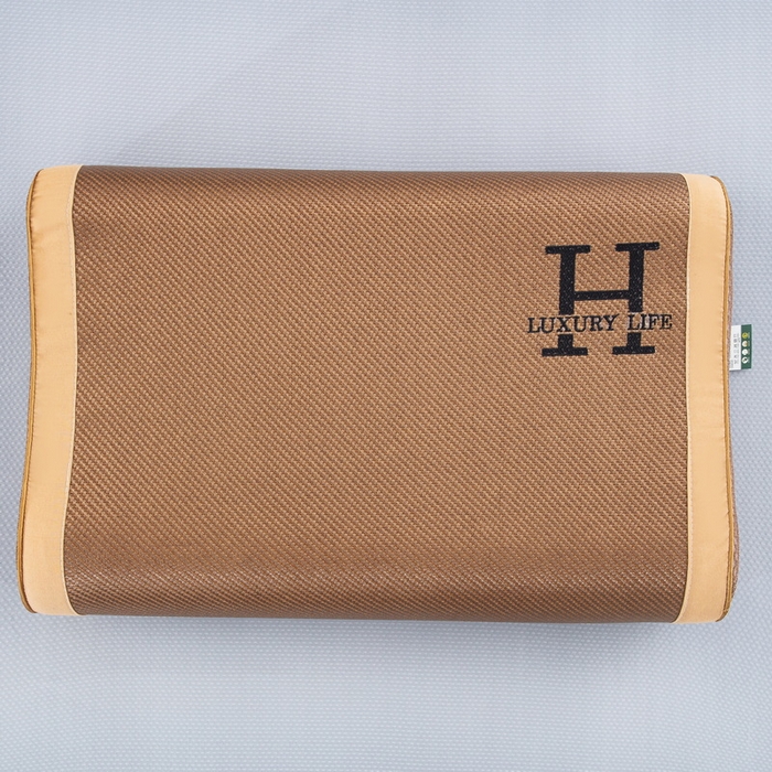 91家纺网 家纺一手货源 找家纺 大黄蜂家居家纺 2025新款艾草冰滕乳胶枕套含芯 拼色H款黄