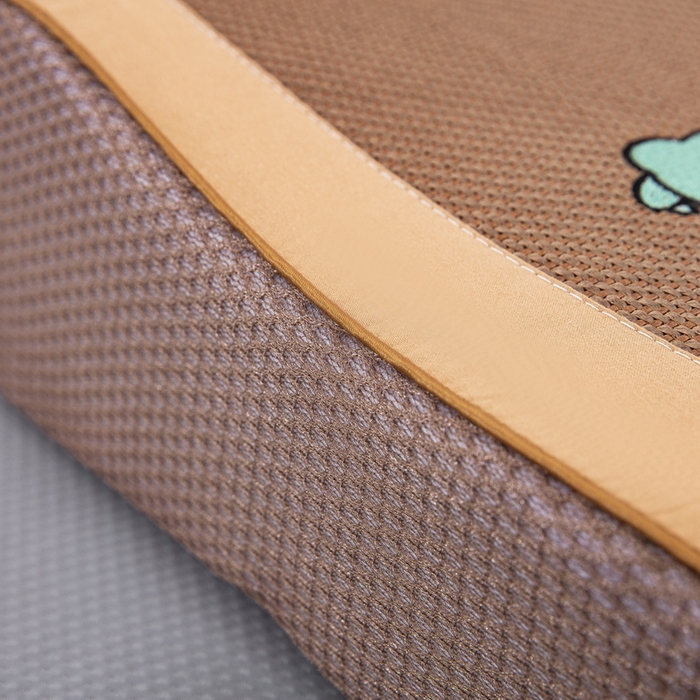 91家纺网 家纺一手货源 找家纺 大黄蜂家居家纺 2025新款艾草冰滕乳胶枕套含芯 拼色款恐龙黄