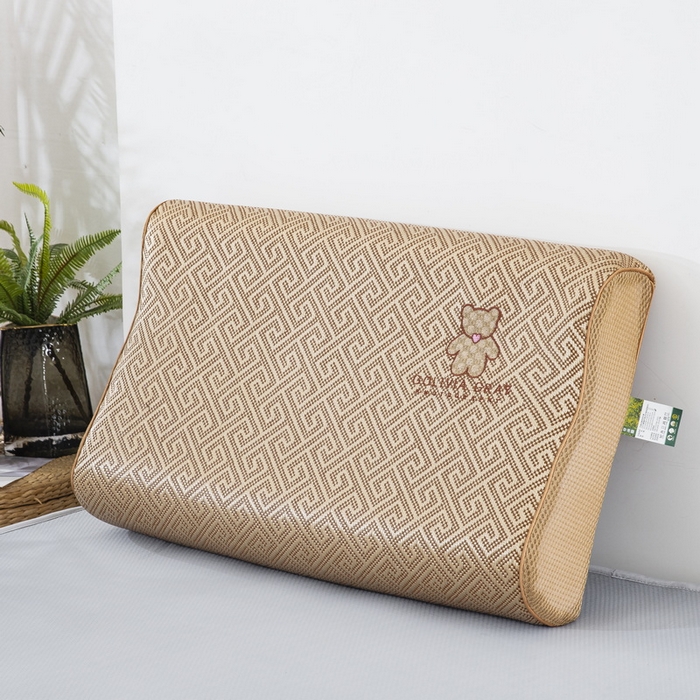 大黄蜂家居家纺 2025新款艾草冰滕乳胶枕套含芯 如意格英文熊