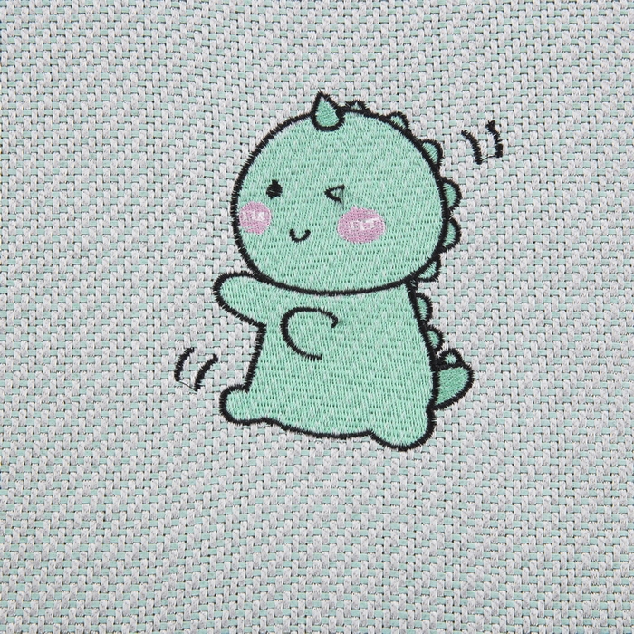 91家纺网 家纺一手货源 找家纺 大黄蜂家居家纺 2025新款艾草冰滕乳胶枕套含芯 小恐龙绿