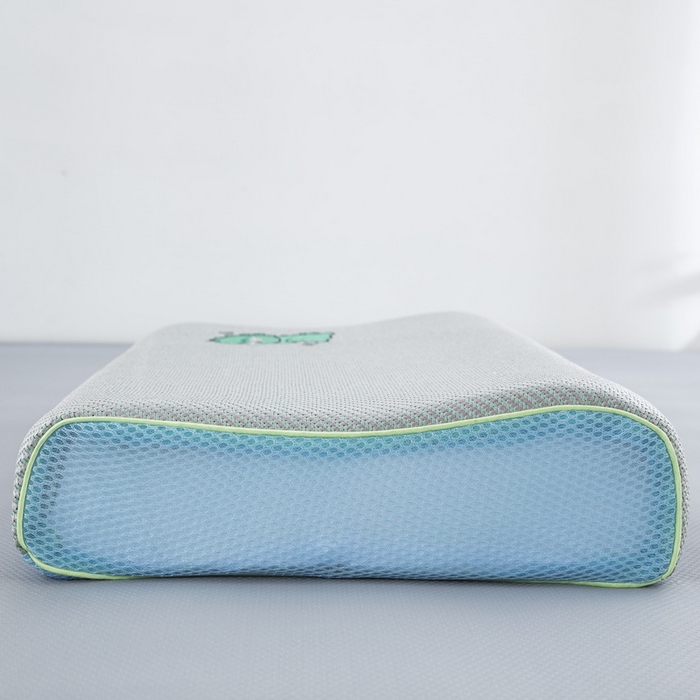 91家纺网 家纺一手货源 找家纺 大黄蜂家居家纺 2025新款艾草冰滕乳胶枕套含芯 小恐龙绿